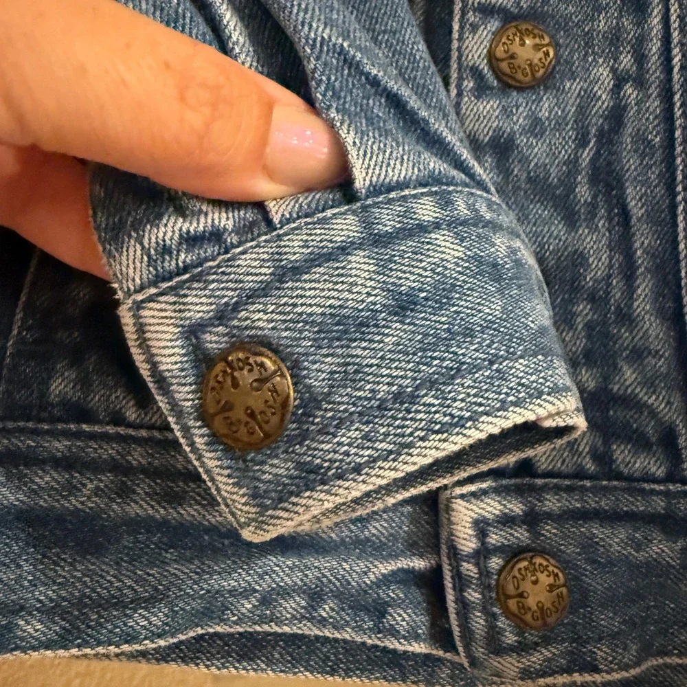 OshKosh B'gosh Denim Hooded Jacket Toddler 2T Blue Vintage 90s Trucker Core